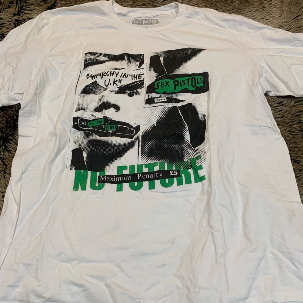 The Kooples Sex Pistols T-Shirt White Anarchy Punk 70s Cotton Crewneck Tee XL